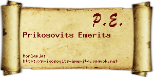 Prikosovits Emerita névjegykártya